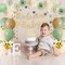 Sage Green Baby Shower Decoration, Welcome Baby Banner with Tissue Pom Poms, Paper Lantern, Balloons, Tassel Garland, Cake Topper, Star Garland